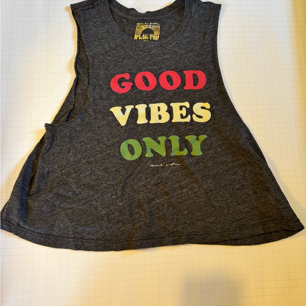 Spiritual Gangster Tank Top - Charcoal with Red, Yellow, Green Print